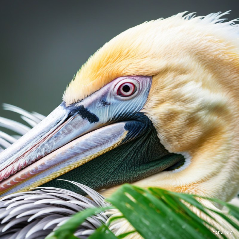 #Bing_Wallpaper特写描绘了一只棕色鹈鹕安静地栖息在柔和的绿色树叶间，以照片般的写实精度捕捉其鲜明细节