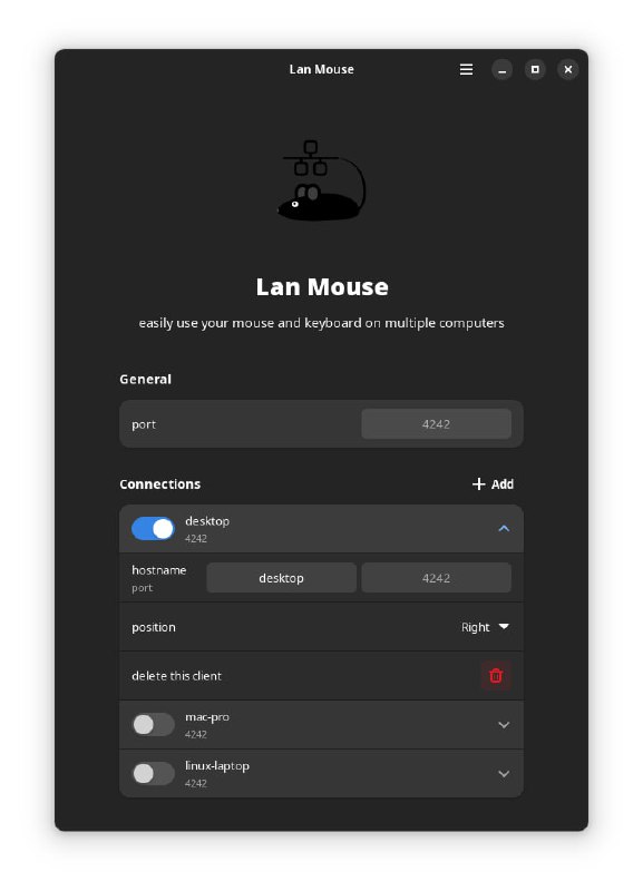 Lan Mouse通过 LAN 共享鼠标和键盘