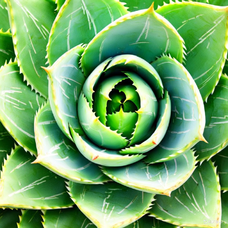 #Bing_WallpaperA close-up of a spiral pattern formed by the leaves of an aloe plant, exhibiting vibrant green hues and sharp, well-defined edges. The background features a blurred natural setting.特写镜头展示了一株芦荟植物叶片形成的螺旋图案，呈现出鲜艳的绿色色调和清晰分明的边缘