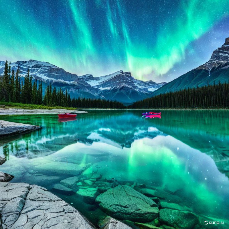 #Bing_Wallpaper贾斯珀国家公园玛琳湖的空灵景色，加拿大的精灵岛被宁静的、清澈透亮的湖水环绕，湖面倒映出巍峨覆雪的洛基山脉