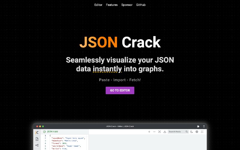 JSON Crack | Online JSON Viewer - Transform your data into interactive graphs