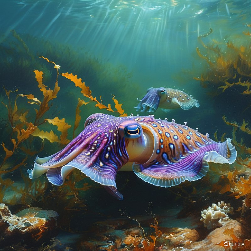 #Bing_Wallpaper在南澳大利亚怀阿拉附近的斯宾塞湾碧绿的水域中，一个超现实的水下场景展现出生命的旺盛景象，一群令人着迷的伞状墨鱼成为焦点