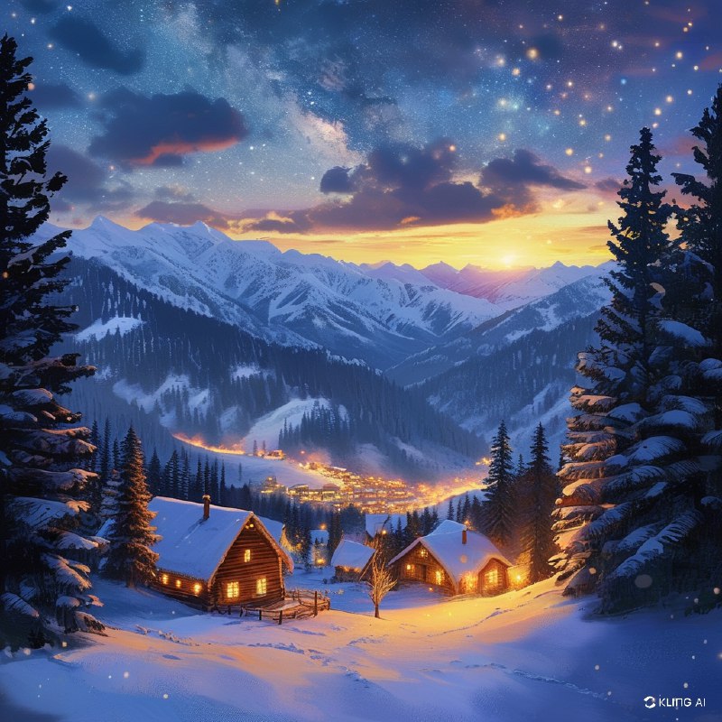 #Bing_Wallpaper"神秘的黄昏降临鹿谷，犹他州帕克城，这是一片迷人的冬季仙境