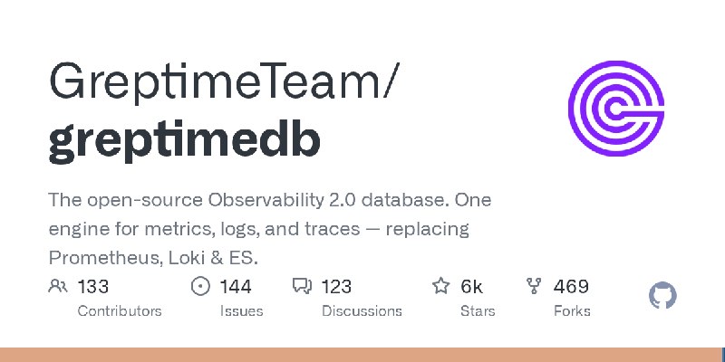 GitHub - GreptimeTeam/greptimedb: The open-source Observability 2.0 database. One engine for metrics, logs, and traces — replacing…