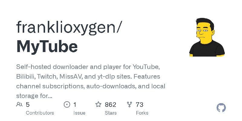 GitHub - franklioxygen/MyTube: Self-hosted downloader and player for YouTube, Bilibili, Twitch, MissAV, and yt-dlp sites. Features…