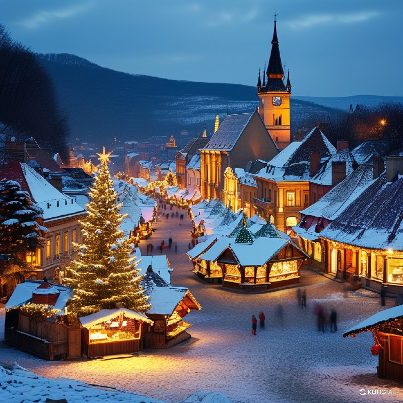 #Bing_Wallpaper小镇闪烁着光芒——锡比乌圣诞市场，罗马尼亚#Bing_Wallpaper小镇闪烁着光芒——锡比乌圣诞市场，罗马尼亚