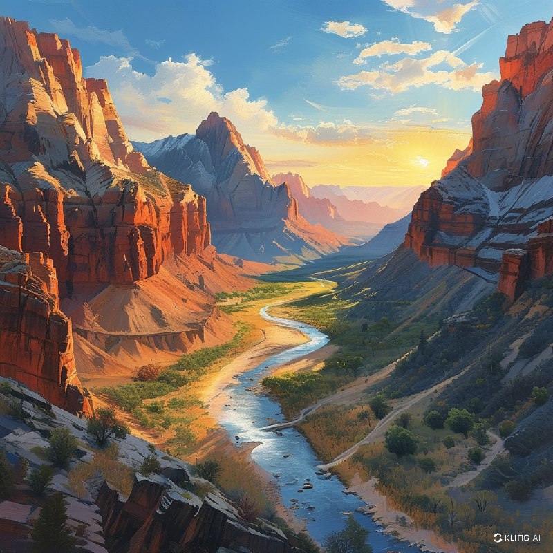 #Bing_Wallpaper“犹他州锡安国家公园雄伟的砂岩悬崖，在温暖的金色阳光下闪耀，巍峨的岩石结构展现出深红、橙色和粉红色的色彩层次