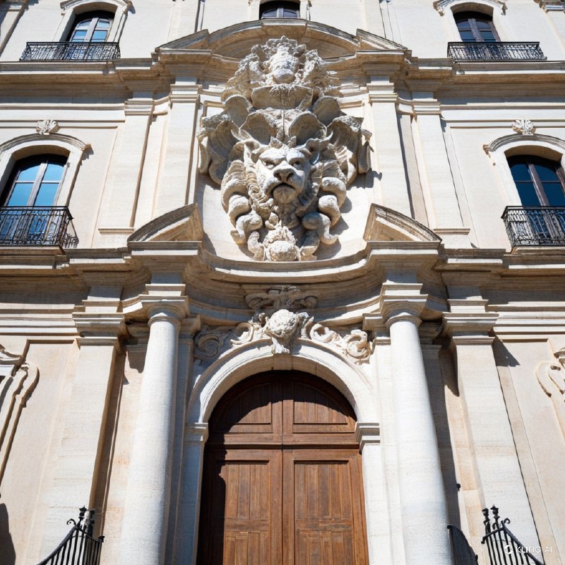 "巴洛克宫殿外墙，怪诞面具，华丽拱门，石材细节，神秘氛围，意大利罗马，晴天，高对比度阴影，历史建筑""巴洛克宫殿外墙，怪诞面具，华丽拱门，石材细节，神秘氛围，意大利罗马，晴天，高对比度阴影，历史建筑"