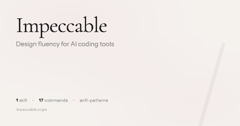 Impeccable: Design skills for AI harnesses