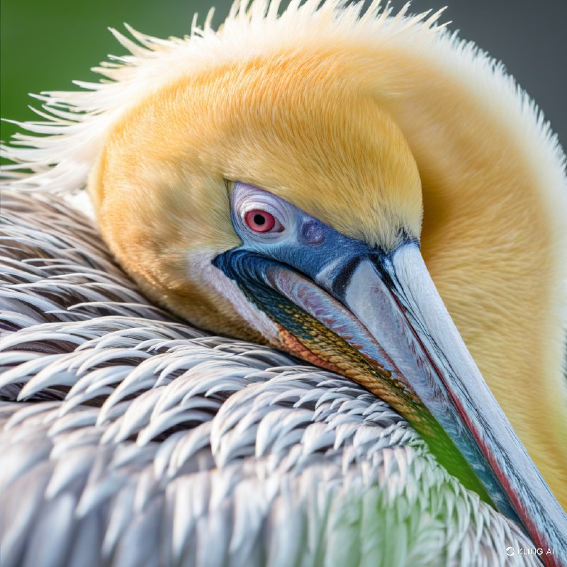 #Bing_Wallpaper特写描绘了一只棕色鹈鹕安静地栖息在柔和的绿色树叶间，以照片般的写实精度捕捉其鲜明细节