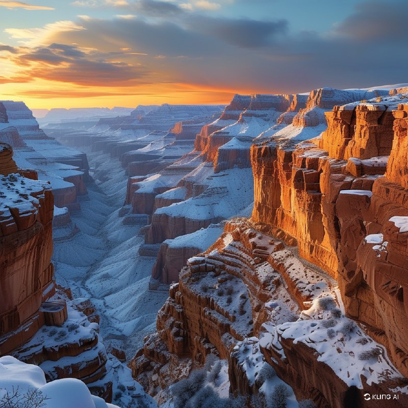 #Bing_Wallpaper“雄伟的祆教神庙无缝地融入亚利桑那州美国大峡谷崎岖的悬崖之中，在日落时分展现出壮丽的景象