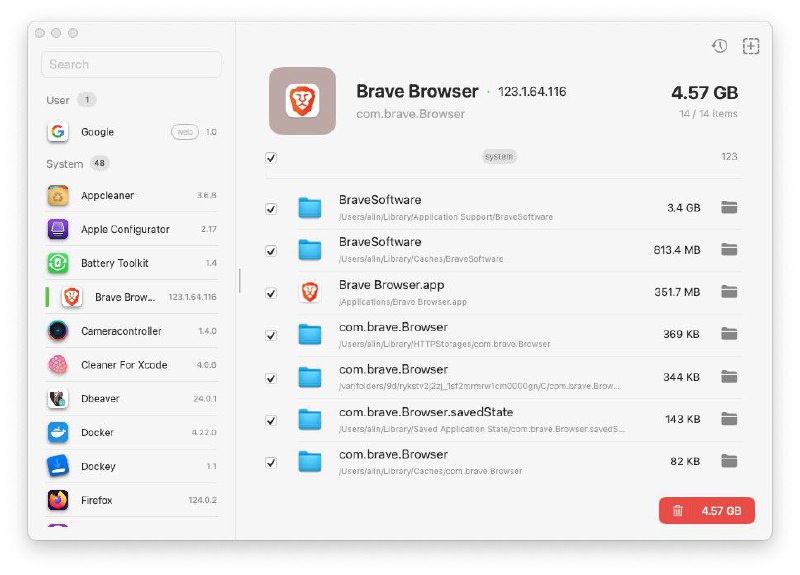 Pearcleaner - 免费开源 MAC 应用清理和卸载工具