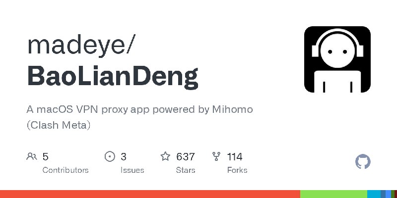 GitHub - madeye/BaoLianDeng: A macOS VPN proxy app powered by Mihomo (Clash Meta)