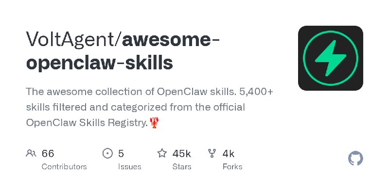 GitHub - VoltAgent/awesome-openclaw-skills: The awesome collection of OpenClaw skills. 5,400+ skills filtered and categorized from…