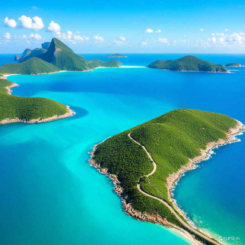 #Bing_Wallpaper自然奇观的蓝色魅力，巴西里约热内卢州的阿拉亚尔多卡博，广阔的海岸线与湛蓝的海水交汇，曲线优美的半岛环抱着明亮的海湾