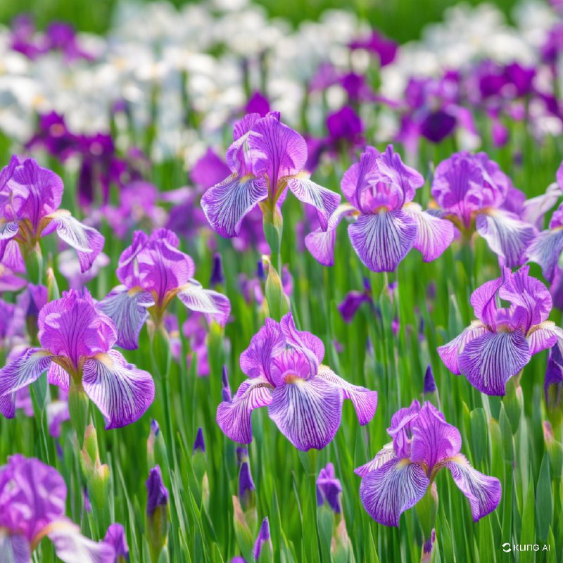 #Bing_Wallpaper静谧的日本鸢尾花园坐落于东京，绽放着紫色和淡紫色的鲜艳色彩