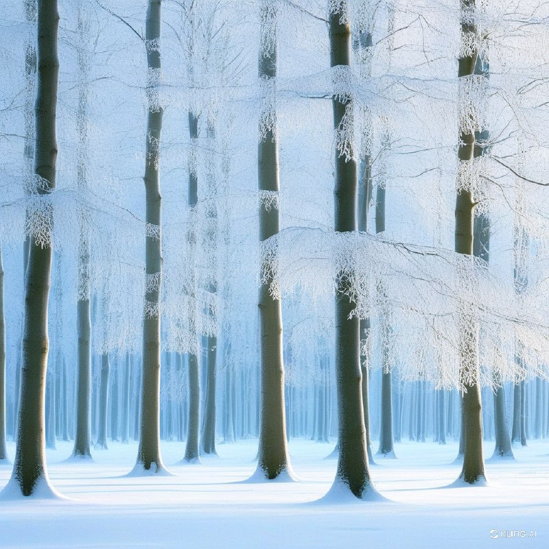 #Bing_Wallpaper一个迷人的冬日景象出现在比利时宁静的山毛榉森林中，大地覆盖着柔软而洁白的初雪