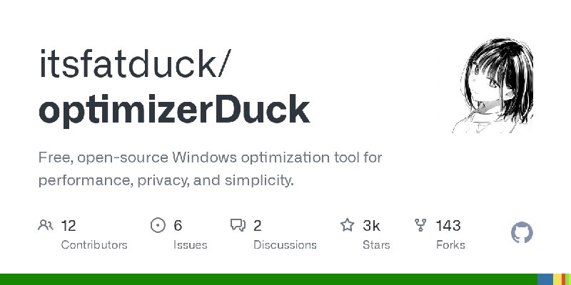 GitHub - itsfatduck/optimizerDuck: Free, open-source Windows optimization tool for performance, privacy, and simplicity.