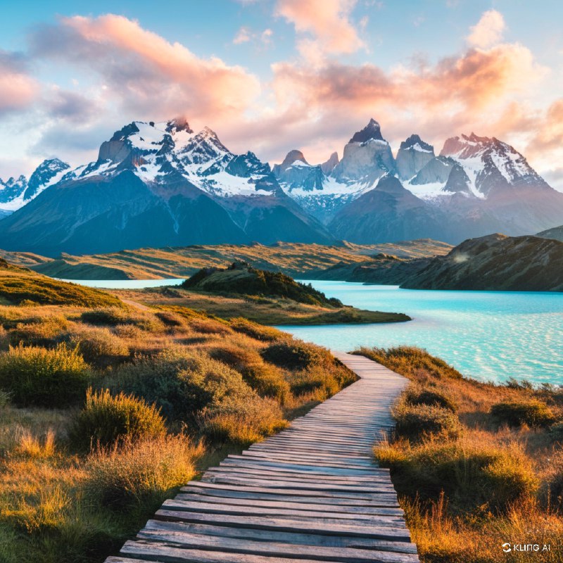 #Bing_Wallpaper智利巴塔哥尼亚的托雷斯德尔潘恩国家公园，一场宁静的日出映照出令人叹为观止的自然景观