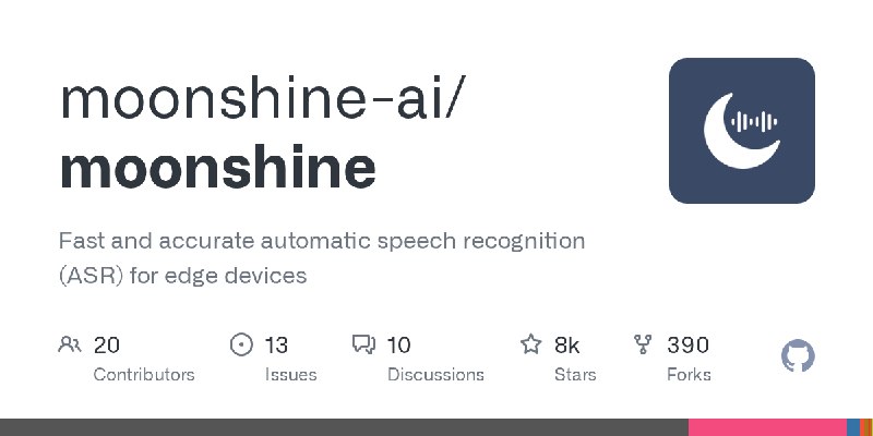 GitHub - moonshine-ai/moonshine: Fast and accurate automatic speech recognition (ASR) for edge devices