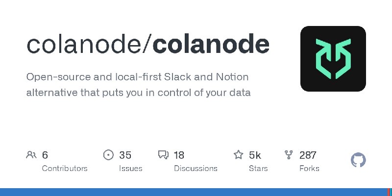 GitHub - colanode/colanode: Open-source and local-first Slack and Notion alternative that puts you in control of your data