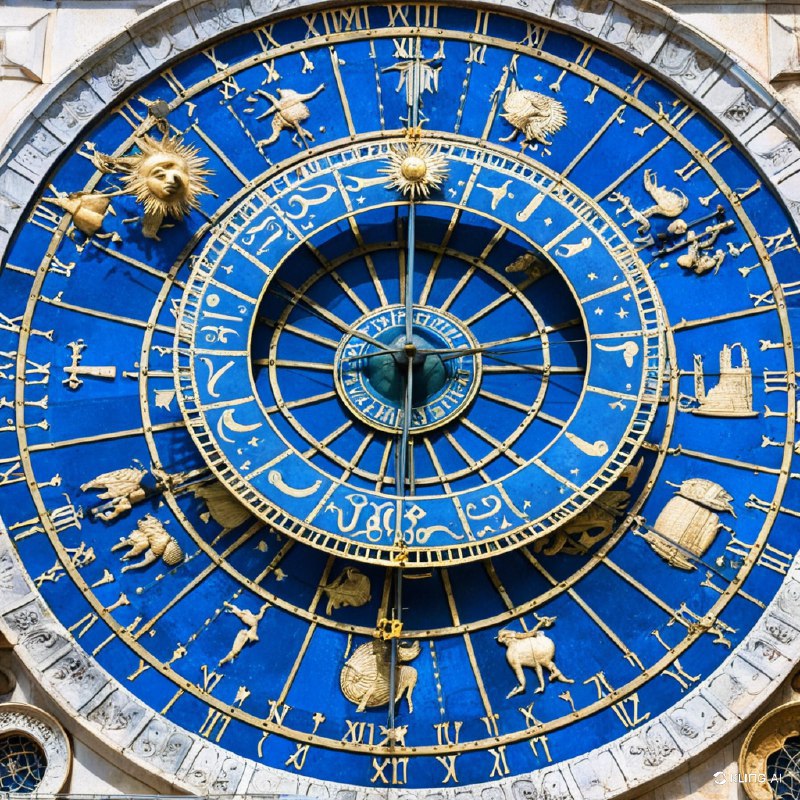 #Bing_Wallpaper威尼斯圣马可钟楼（Torre dell’Orologio）上的天文钟呈现出复杂而迷人的景象，捕捉了时间与天体运转的精髓