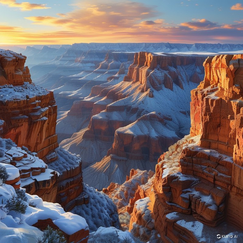 #Bing_Wallpaper“雄伟的祆教神庙无缝地融入亚利桑那州美国大峡谷崎岖的悬崖之中，在日落时分展现出壮丽的景象