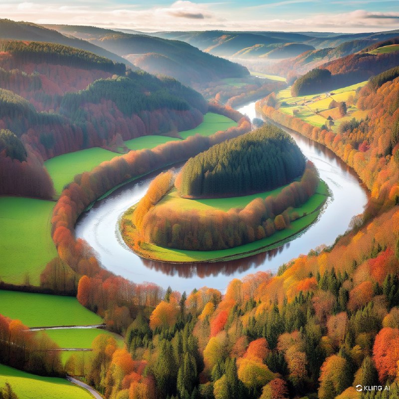 #Bing_Wallpaper航拍视角下的比利时布永广袤秋季景观，捕捉着雄伟的“巨人安息之地”