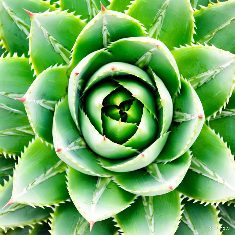 #Bing_WallpaperA close-up of a spiral pattern formed by the leaves of an aloe plant, exhibiting vibrant green hues and sharp, well-defined edges. The background features a blurred natural setting.特写镜头展示了一株芦荟植物叶片形成的螺旋图案，呈现出鲜艳的绿色色调和清晰分明的边缘