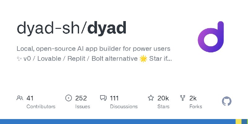 GitHub - dyad-sh/dyad: Local, open-source AI app builder for power users ✨ v0 / Lovable / Replit / Bolt alternative 🌟 Star if you…