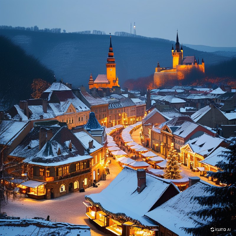 #Bing_Wallpaper小镇闪烁着光芒——锡比乌圣诞市场，罗马尼亚#Bing_Wallpaper小镇闪烁着光芒——锡比乌圣诞市场，罗马尼亚