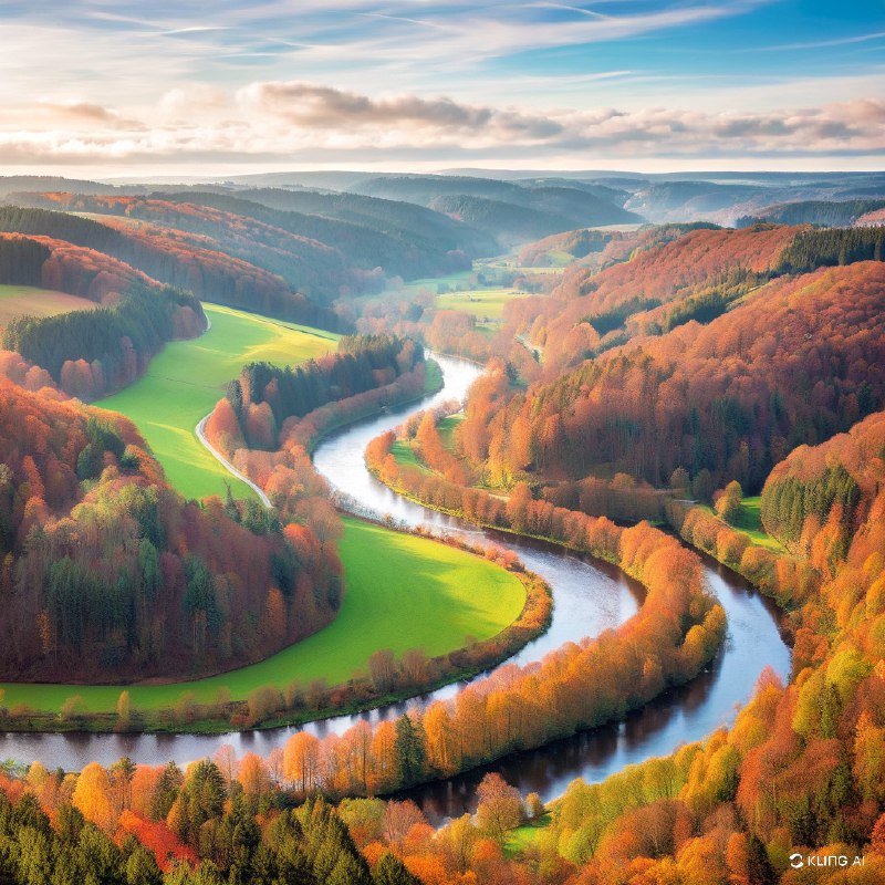 #Bing_Wallpaper航拍视角下的比利时布永广袤秋季景观，捕捉着雄伟的“巨人安息之地”