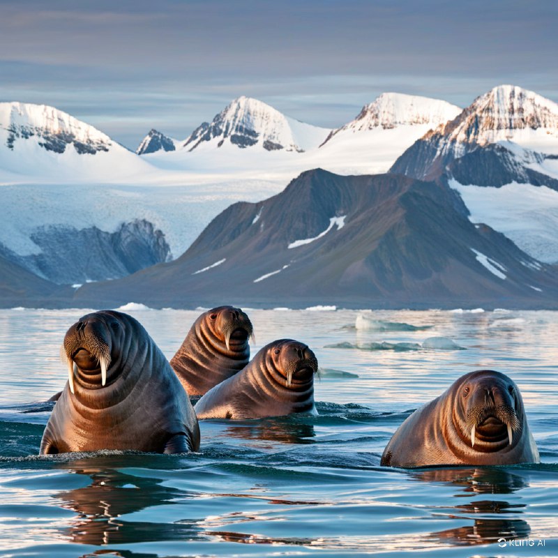 随浮冰漂流斯匹次卑尔根岛北部的海象群，斯瓦尔巴群岛，挪威随浮冰漂流斯匹次卑尔根岛北部的海象群，斯瓦尔巴群岛，挪威