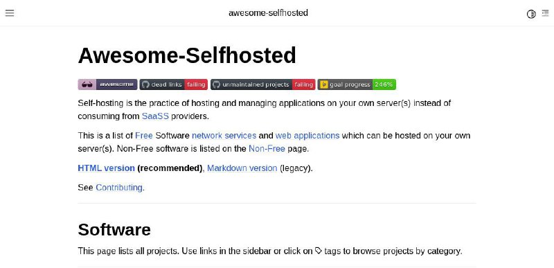 Awesome Selfhosted - 自托管项目列表