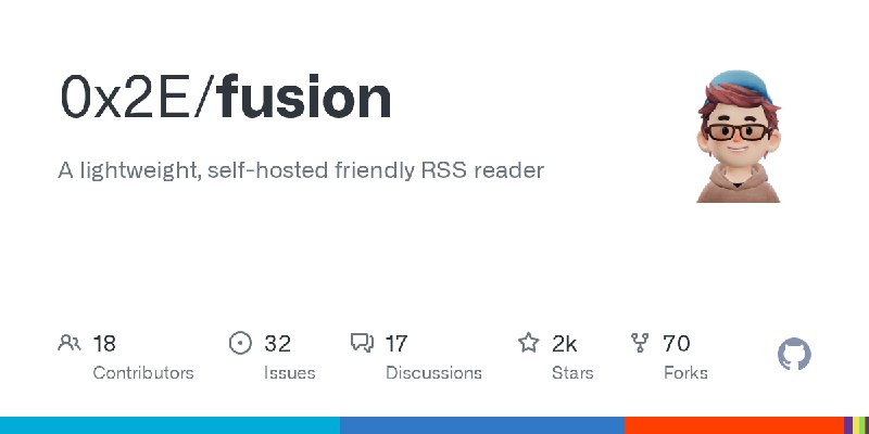 GitHub - 0x2E/fusion: A lightweight, self-hosted friendly RSS reader
