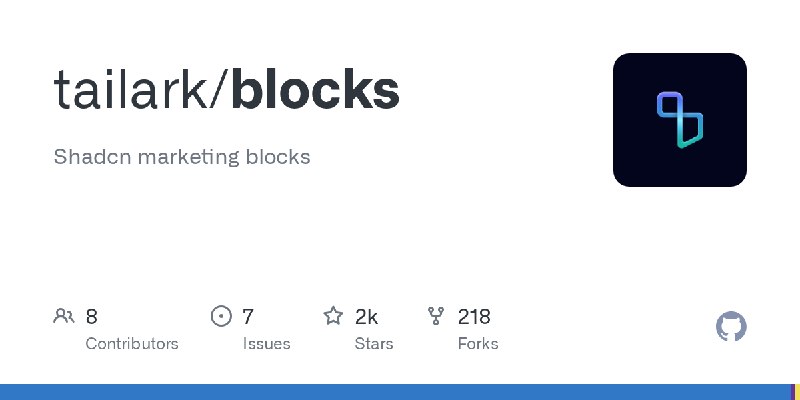 GitHub - tailark/blocks: Shadcn marketing blocks