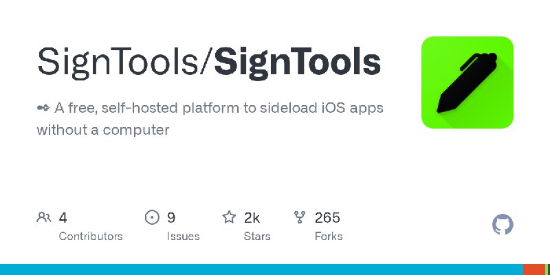 GitHub - SignTools/SignTools: ✒ A free, self-hosted platform to sideload iOS apps without a computer