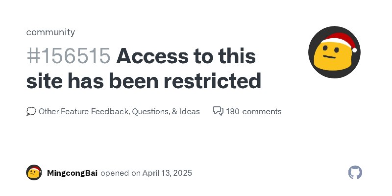 Access to this site has been restricted · community · Discussion #156515