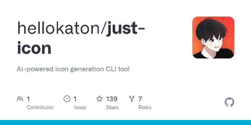 GitHub - hellokaton/just-icon: AI-powered icon generation CLI tool