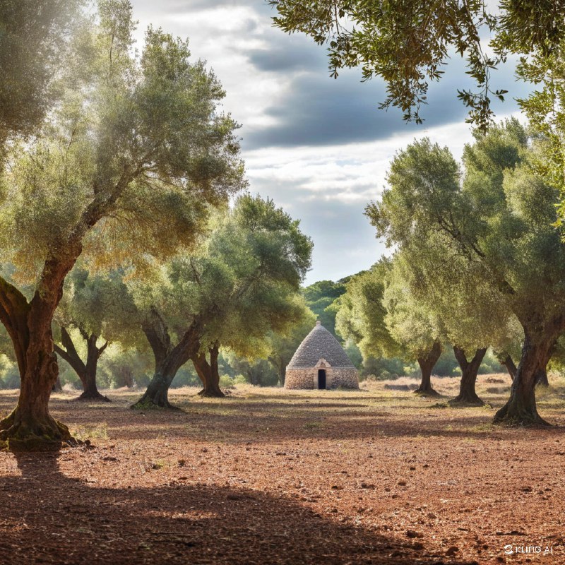 #Bing_Wallpaper意大利普利亚大区伊特里亚山谷中的宁静橄榄林，生长着古老的橄榄树