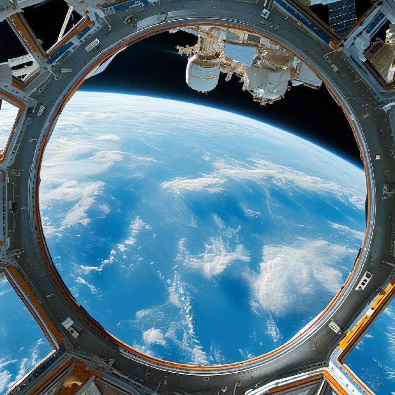 #Bing_Wallpaper从国际空间站穹顶窗口眺望，可以看到南太平洋海洋的鲜艳蓝色，与旋转的白色云层形成鲜明对比，在广阔的地球曲面上展现出迷人的画面