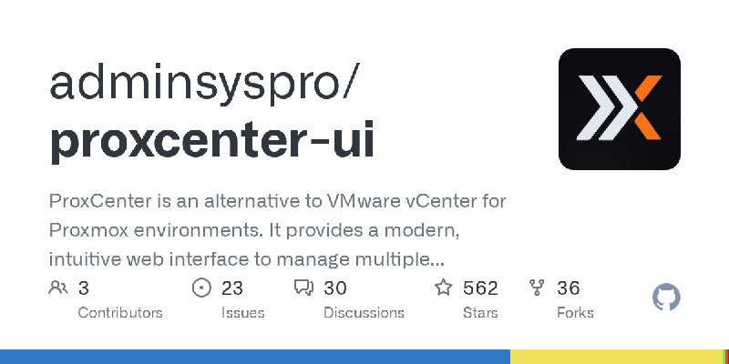 GitHub - adminsyspro/proxcenter-ui: ProxCenter is an alternative to VMware vCenter for Proxmox environments. It provides a modern…