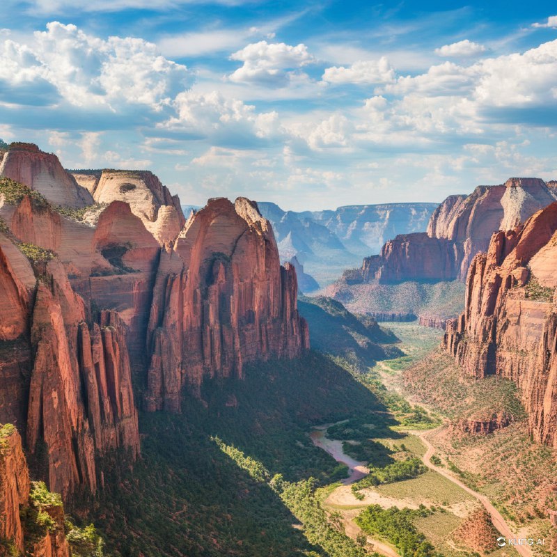 #Bing_Wallpaper“犹他州锡安国家公园雄伟的砂岩悬崖，在温暖的金色阳光下闪耀，巍峨的岩石结构展现出深红、橙色和粉红色的色彩层次