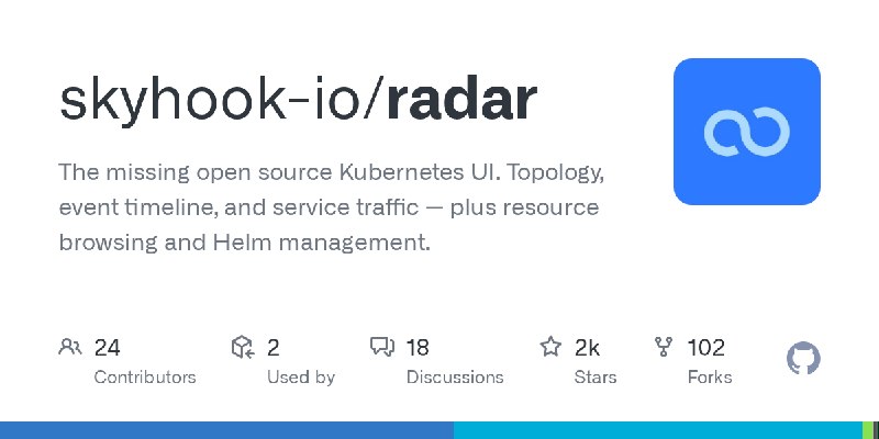 GitHub - skyhook-io/radar: The missing open source Kubernetes UI. Topology, event timeline, and service traffic — plus resource…