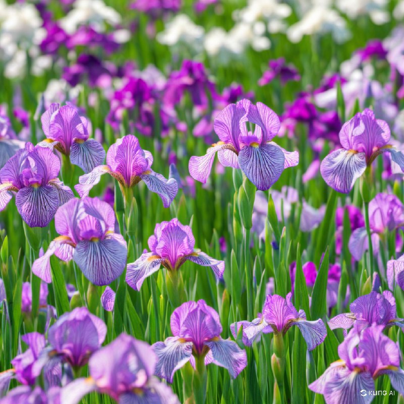 #Bing_Wallpaper静谧的日本鸢尾花园坐落于东京，绽放着紫色和淡紫色的鲜艳色彩