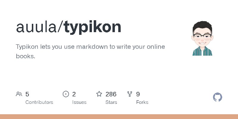 GitHub - auula/typikon: Typikon lets you use markdown to write your online books.