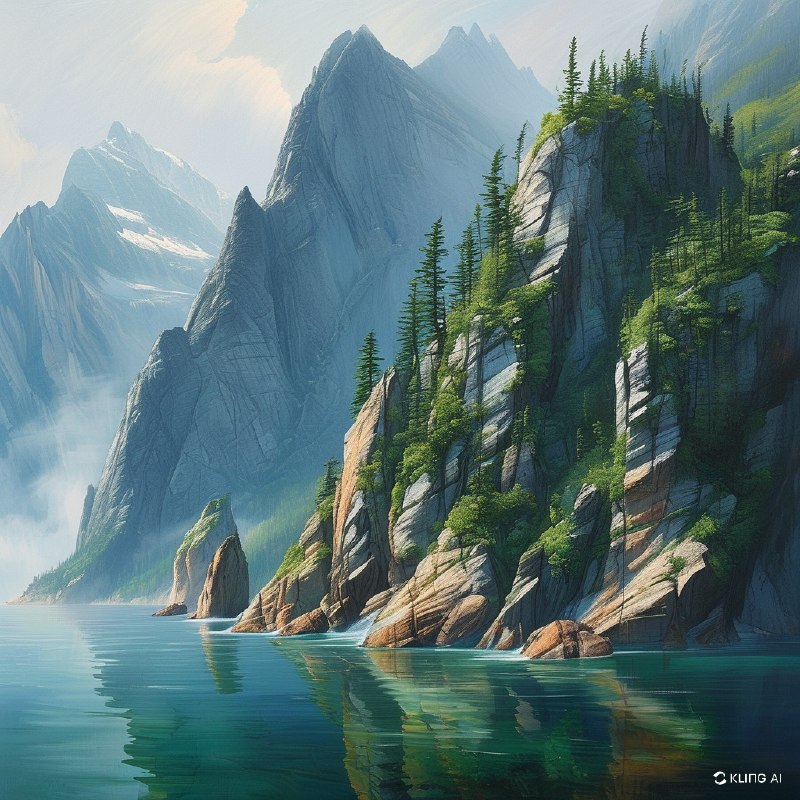 #Bing_Wallpaper“陡峭而峻峭的山峰从纯净的碧蓝水域中陡然升起，其参差不齐的边缘被附着在岩石峭壁上的郁郁葱葱的绿色植被柔化