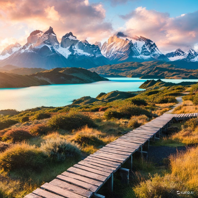 #Bing_Wallpaper智利巴塔哥尼亚的托雷斯德尔潘恩国家公园，一场宁静的日出映照出令人叹为观止的自然景观