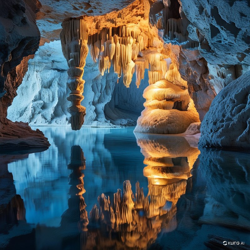 #Bing_Wallpaper位于意大利撒丁岛的一座壮丽的海神石洞，如同神灵的居所