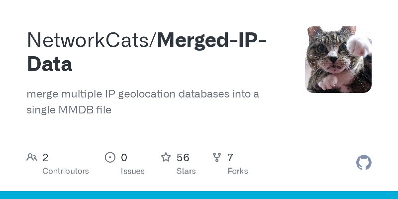 GitHub - NetworkCats/Merged-IP-Data: merge multiple IP geolocation databases into a single MMDB file